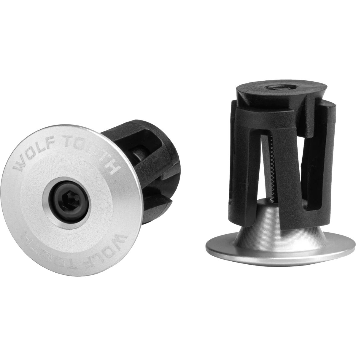 Image of Wolf Tooth Components Alloy Bar Ends Raw Silver, One Size