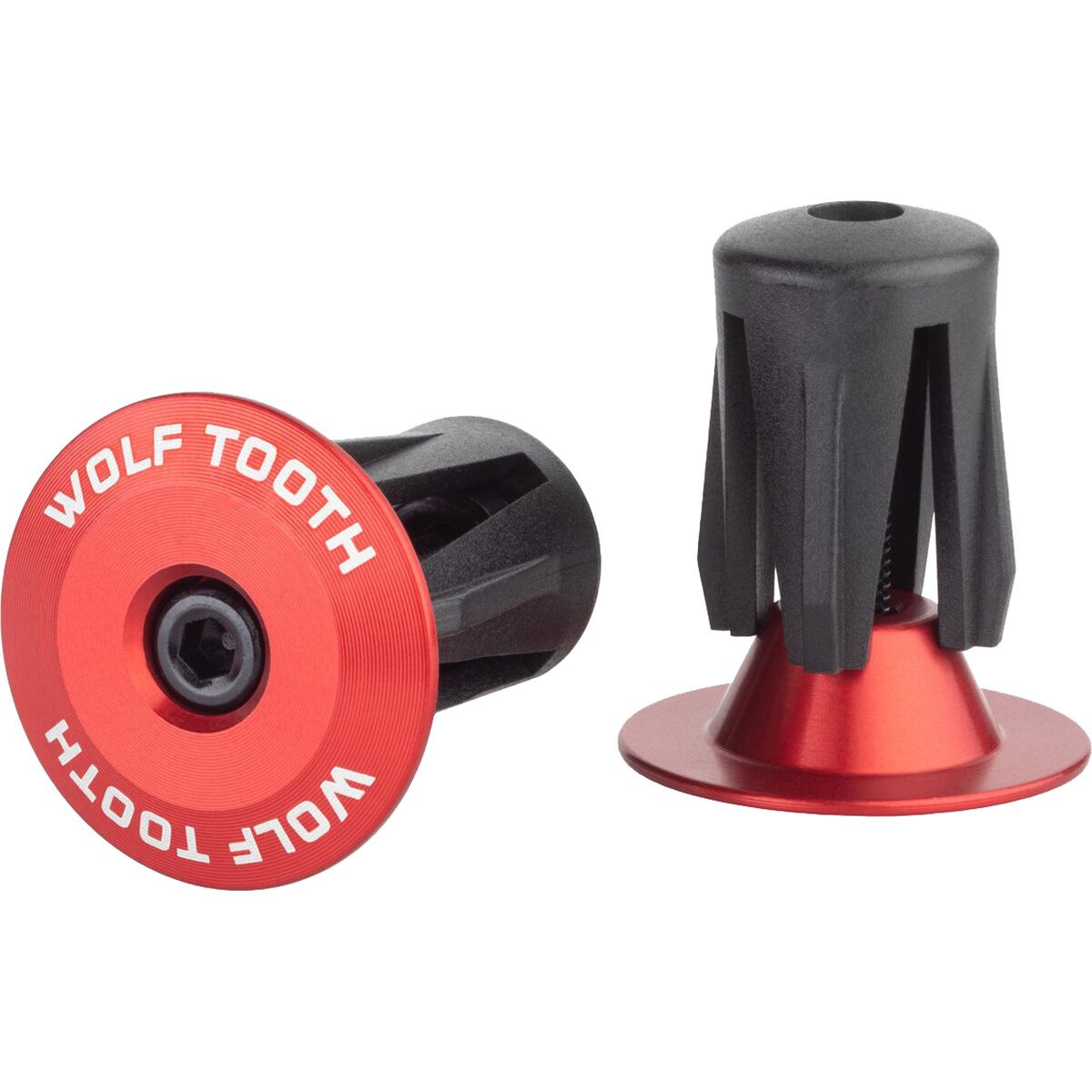 Image of Wolf Tooth Components Alloy Bar Ends Red, One Size