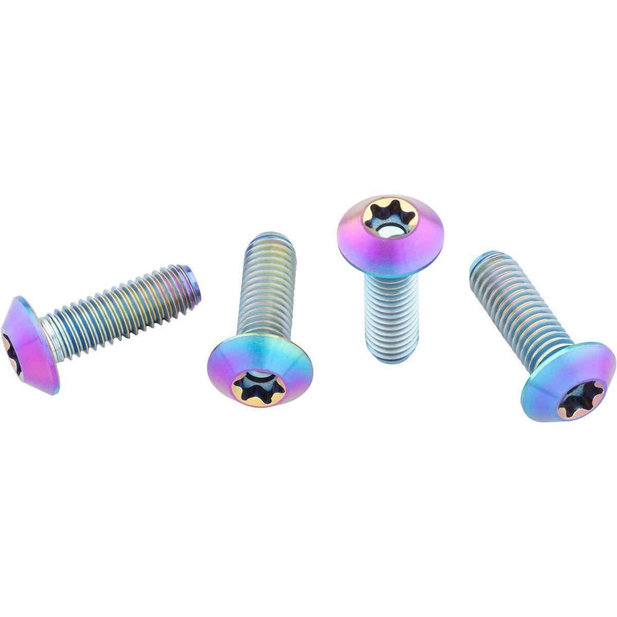 Image of Wolf Tooth Components Ti Water Bottle Cage Bolts Ti Oil Slick, Low Profile, 4 Pack