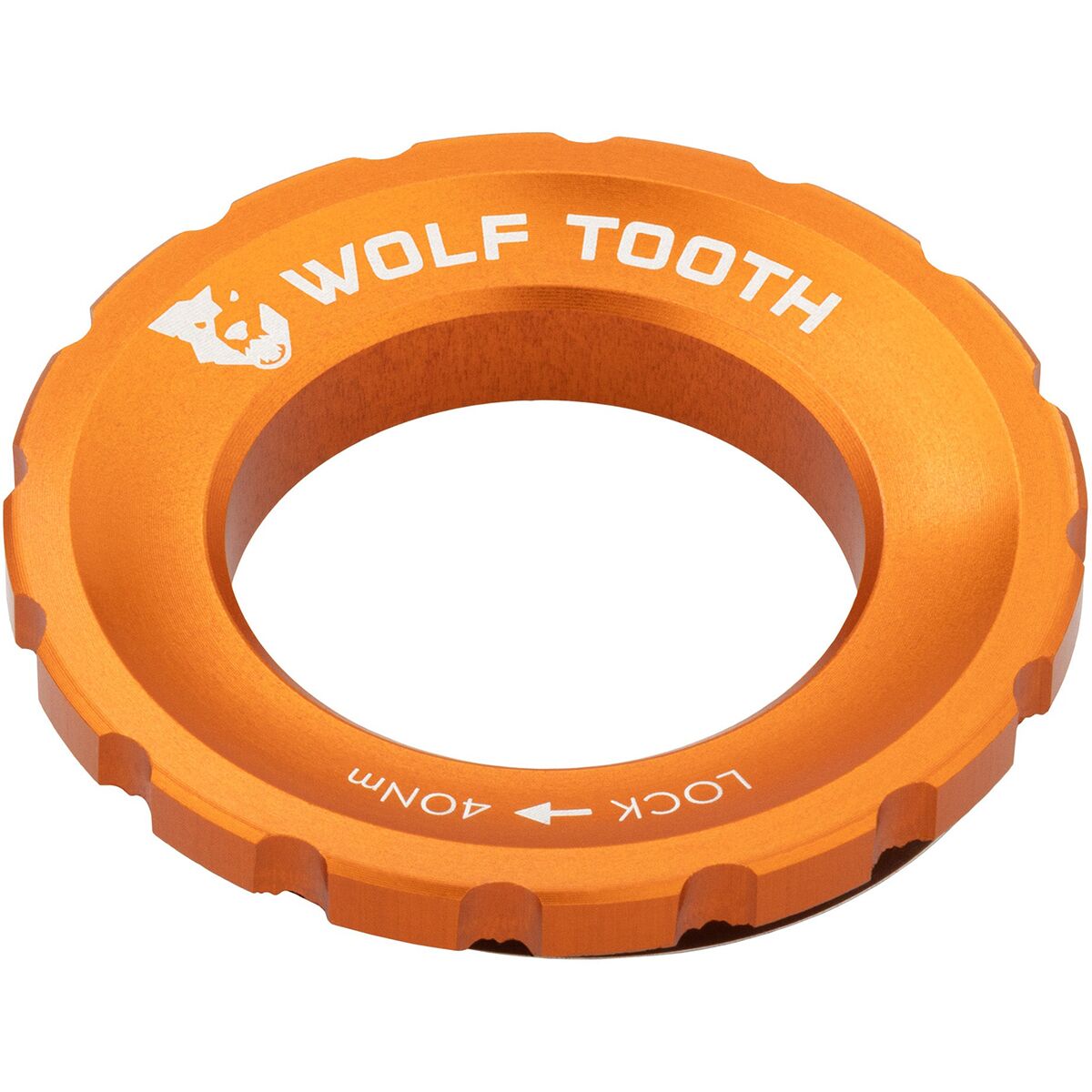 Image of Wolf Tooth Components Centerlock Lockring Orange, Single/QR/12mm/15mm/20mm