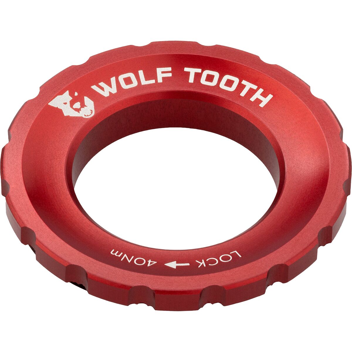Image of Wolf Tooth Components Centerlock Lockring Red, Single/QR/12mm/15mm/20mm
