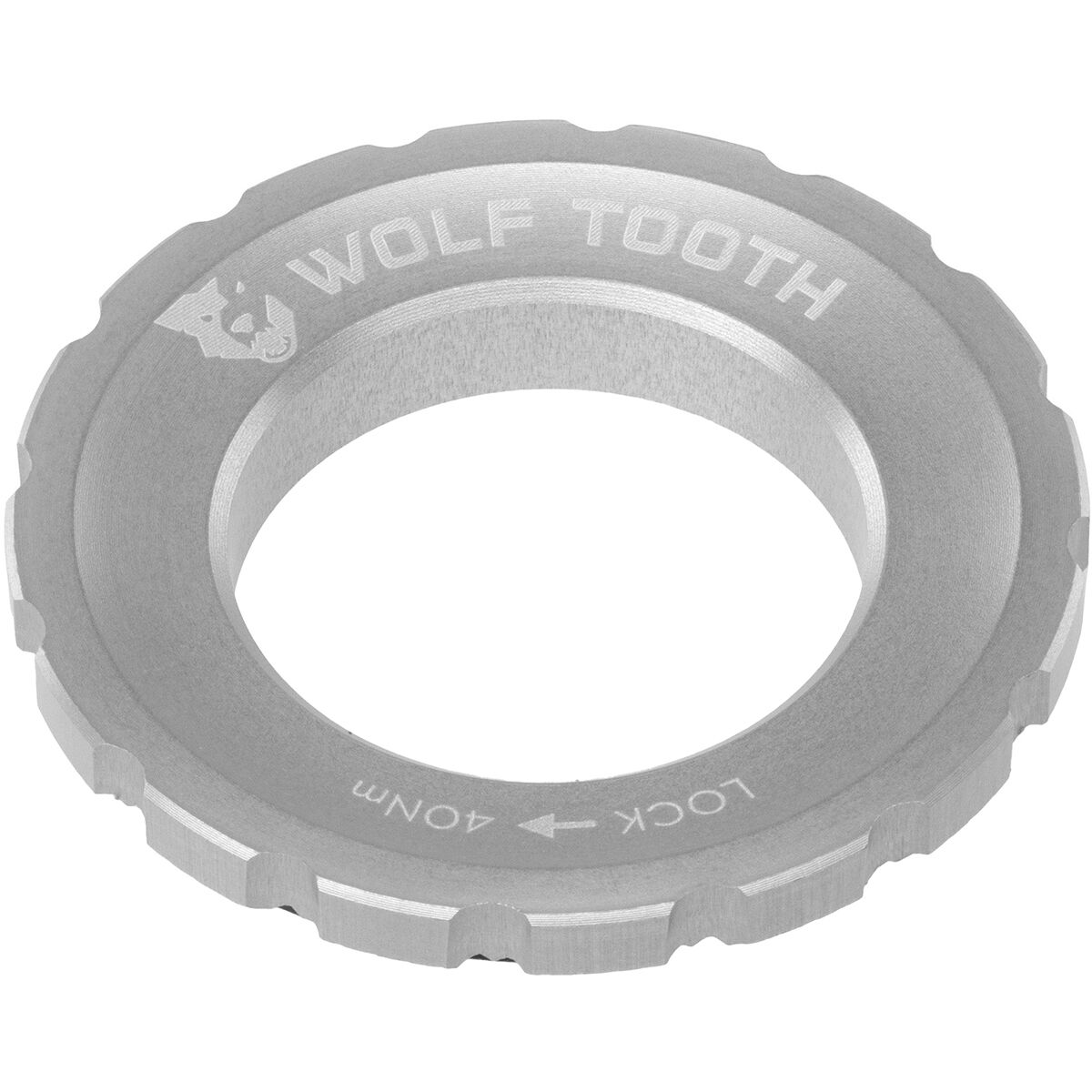 Image of Wolf Tooth Components Centerlock Lockring Silver, Single/QR/12mm/15mm/20mm