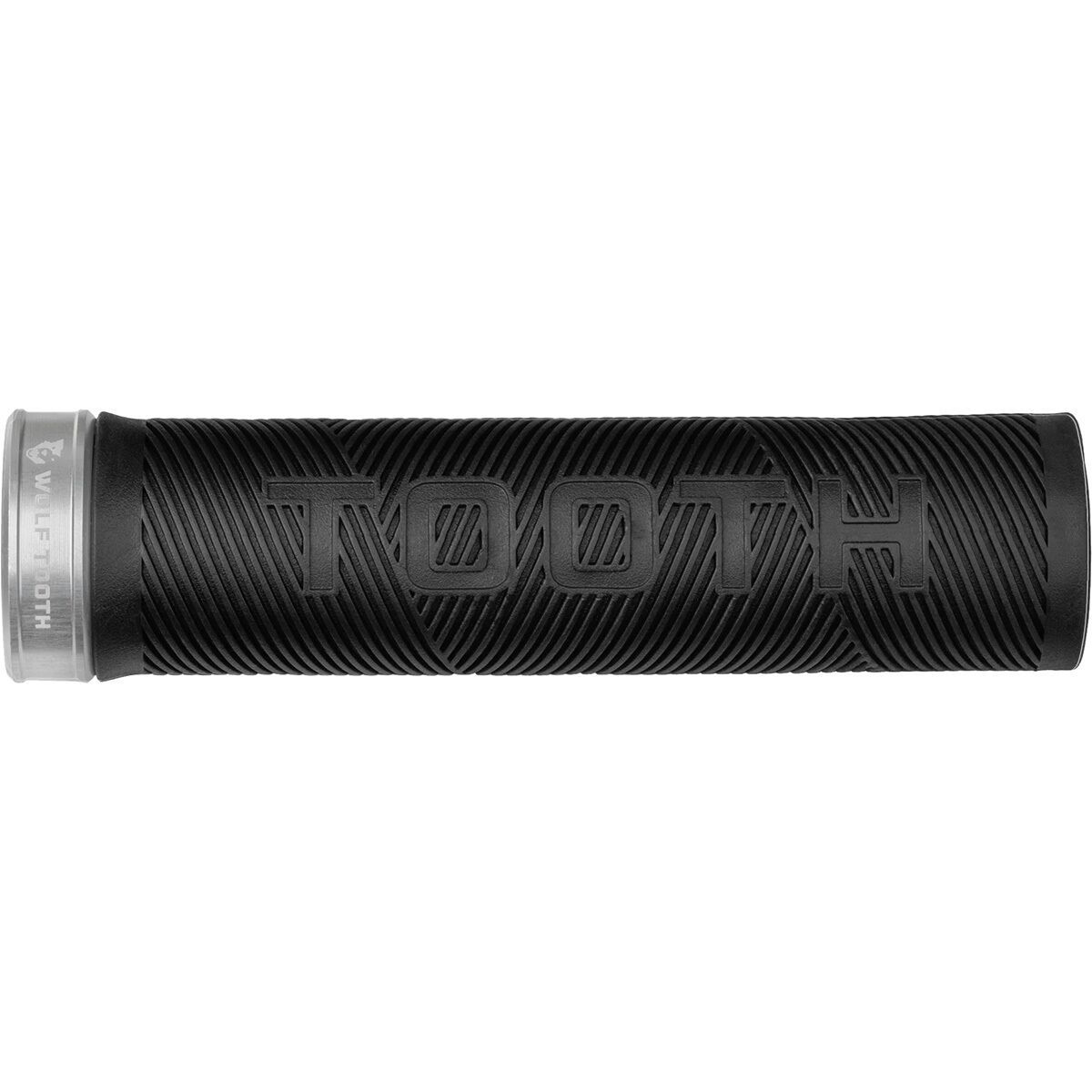 Image of Wolf Tooth Components Wolf Tooth Echo Lock-On Grip Black Grip/Silver Collar, One SIze