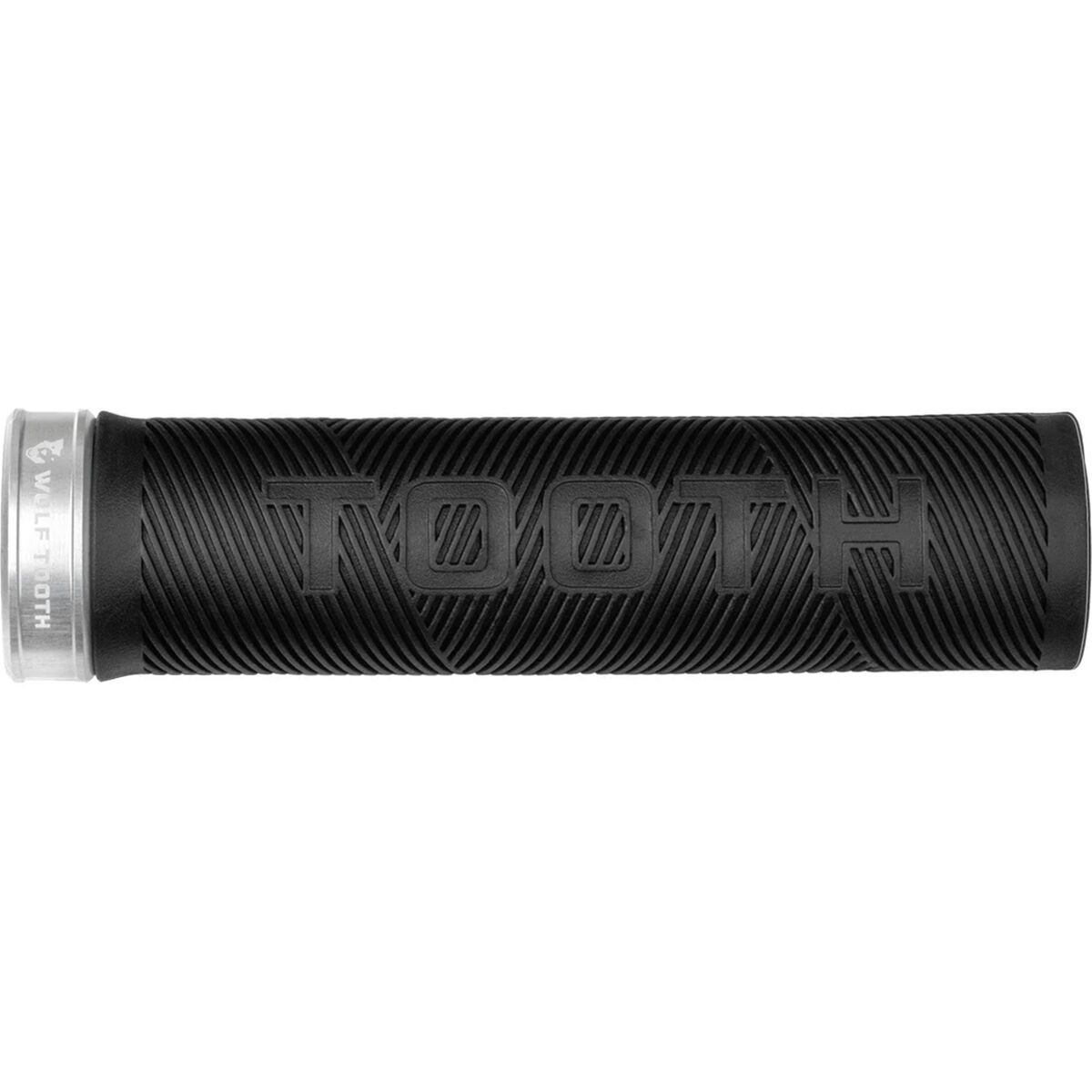 Image of Wolf Tooth Components Wolf Tooth Echo Lock-On Grip Black Grip/ Silver Collar, One SIze