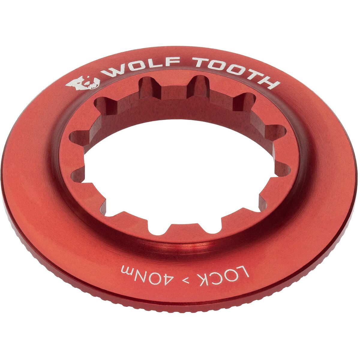 Image of Wolf Tooth Components Centerlock Rotor Lockring - Internal Spline Red, Centerlock