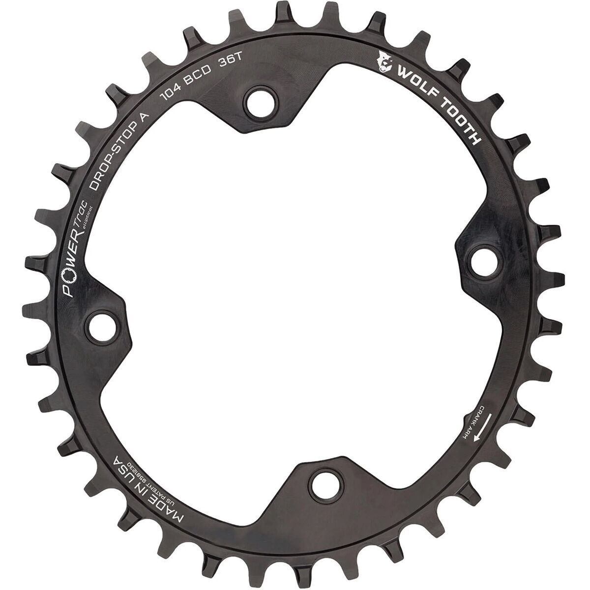 Image of Wolf Tooth Components 104 BCD Oval Chainring Black, 32t