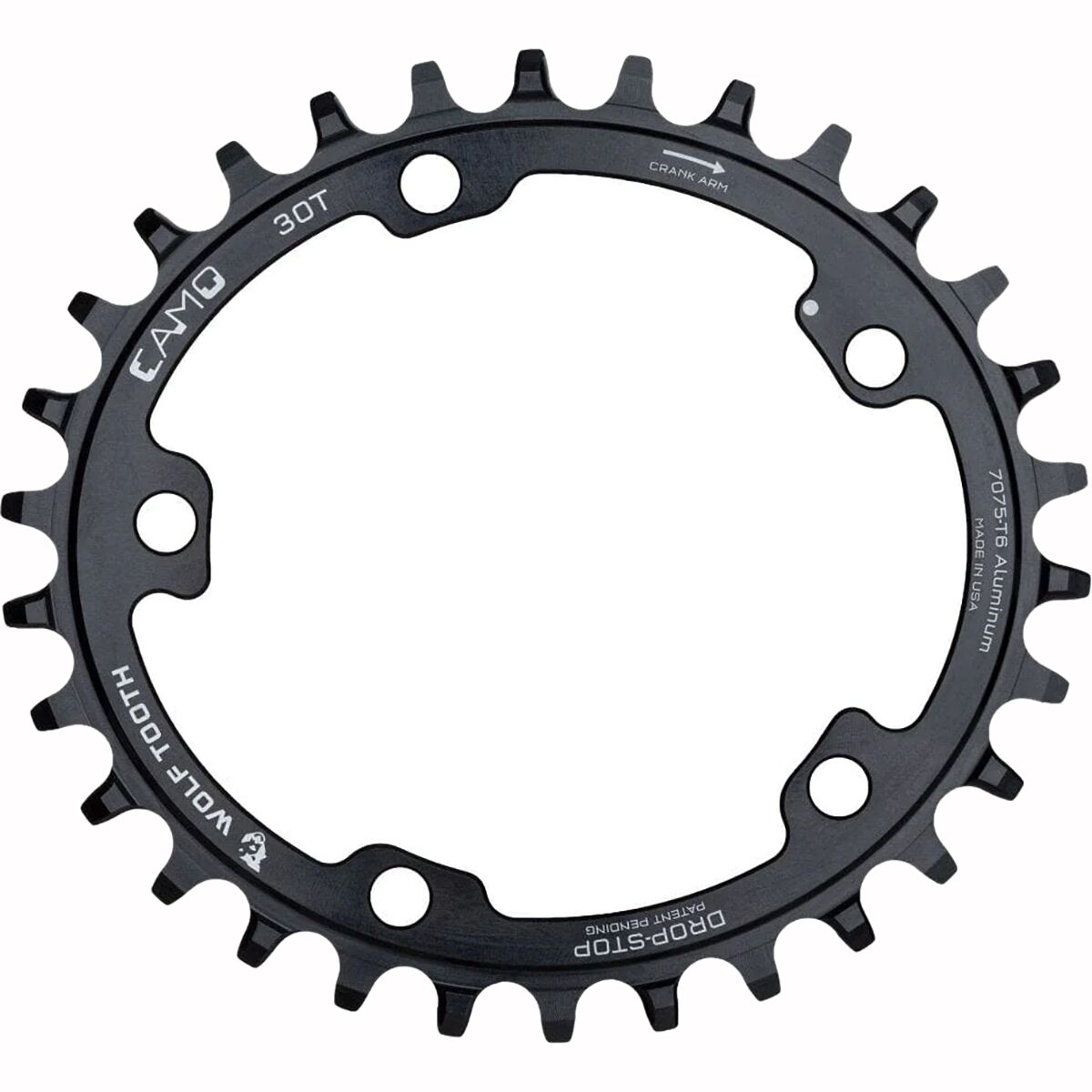 Image of Wolf Tooth Components CAMO Oval Chainring Black, 34t