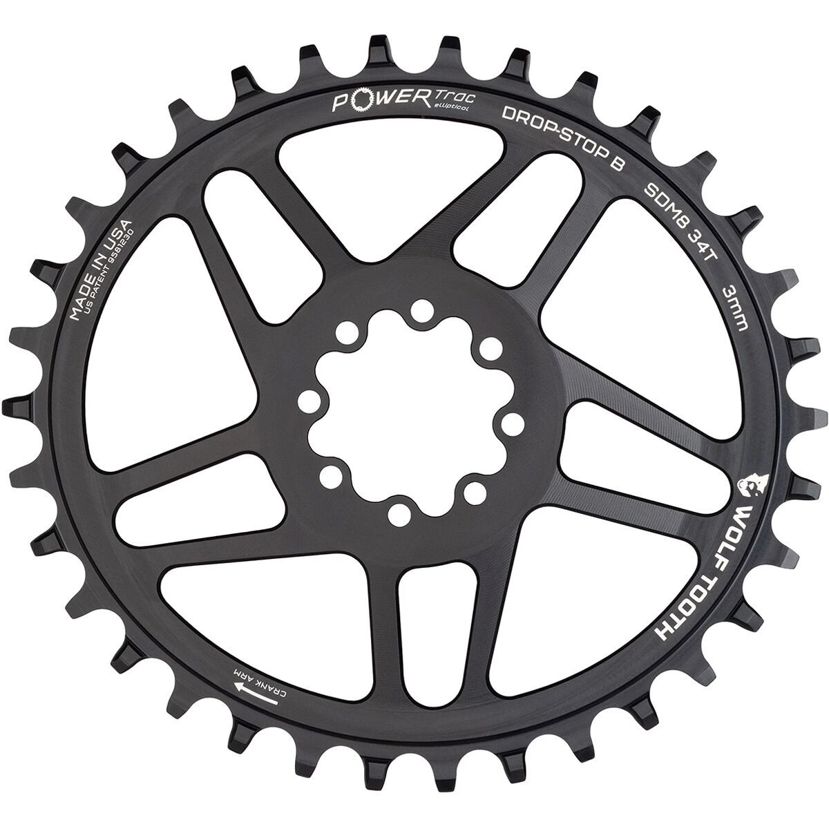 Image of Wolf Tooth Components SRAM T-Type Oval Chainring One Color, 34t