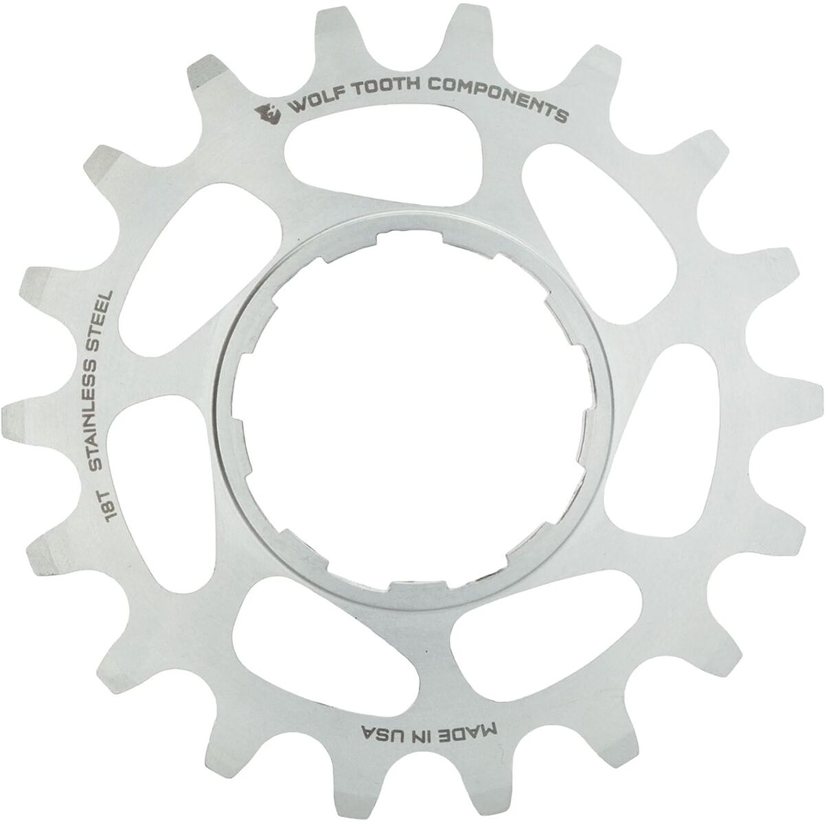 Image of Wolf Tooth Components Single Speed Stainless Steel Cog Silver, 16t