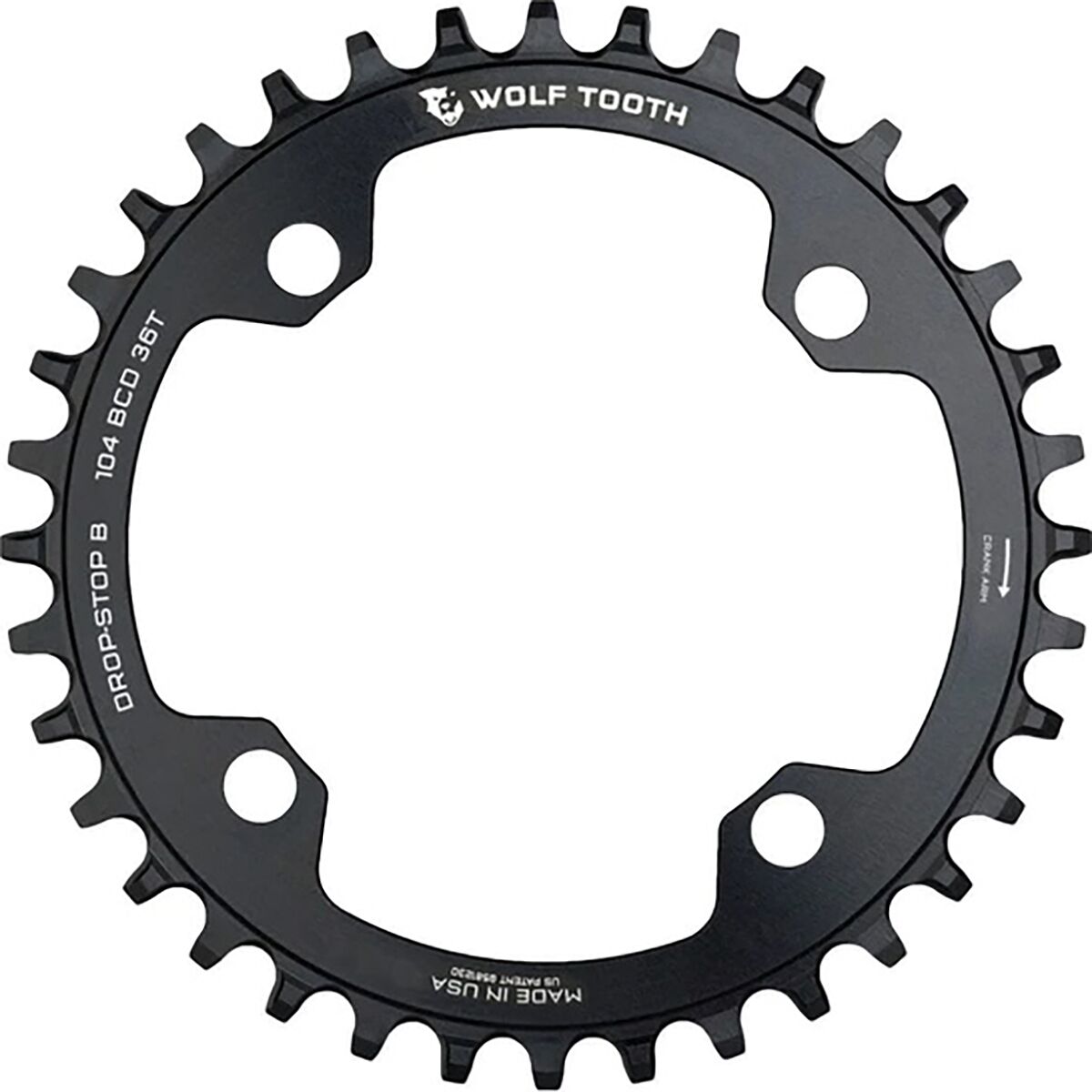 Wolf Tooth Components Wolf Tooth Components 104 BCD Chainring For Shimano 12-Speed Black, 34t