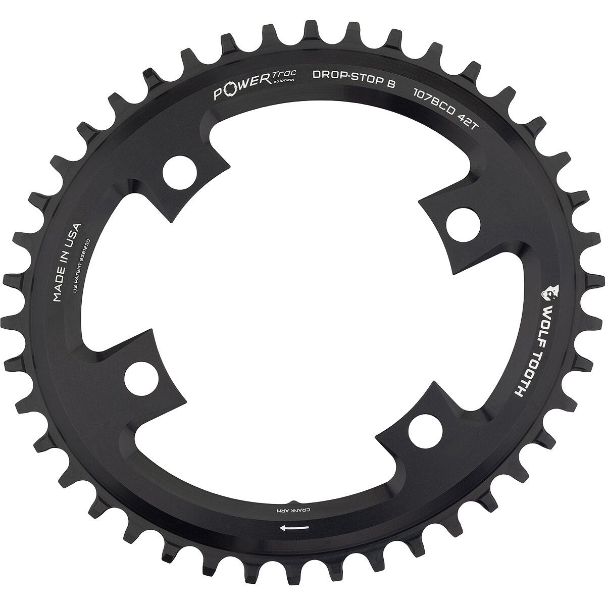 Image of Wolf Tooth Components SRAM Compatible 107 BCD Oval Chainring Black, 42t