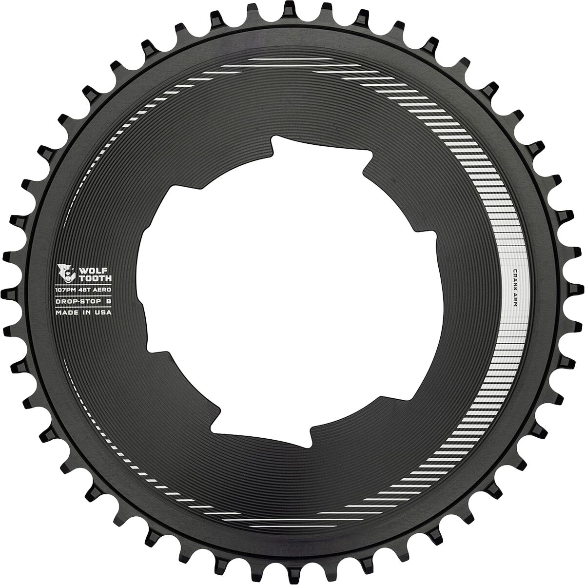 Wolf Tooth Components Wolf Tooth Components 107 BCD SRAM Aero Chainring Black, 48t