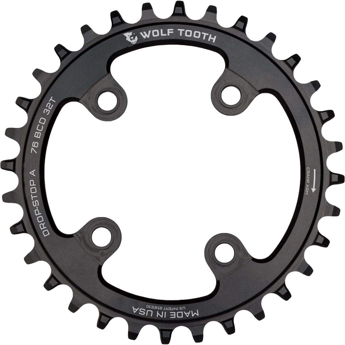 Image of Wolf Tooth Components 76 BCD Chainring Black, 30t