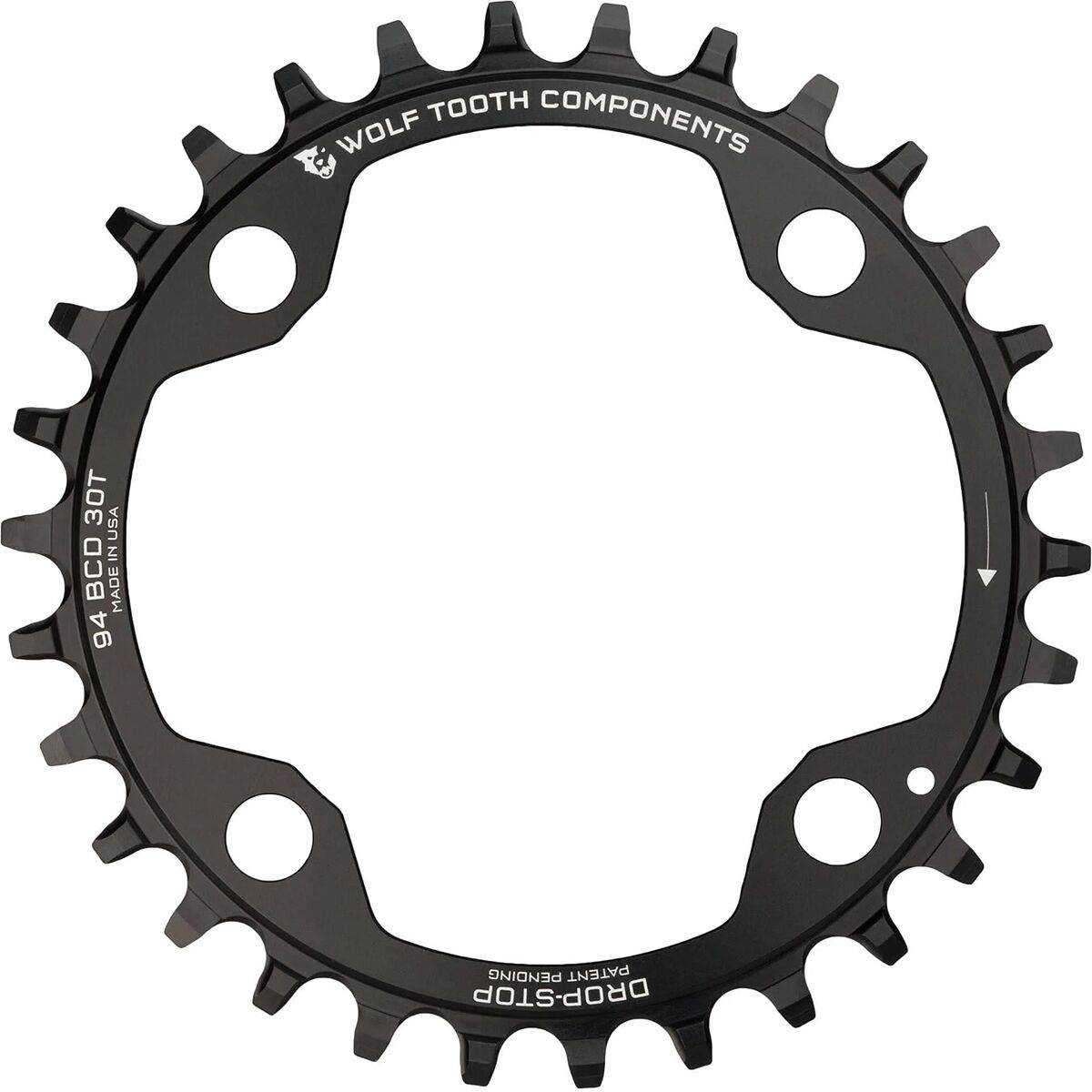 Image of Wolf Tooth Components 94 BCD 4-Bolt SRAM Chainring Black, 30t