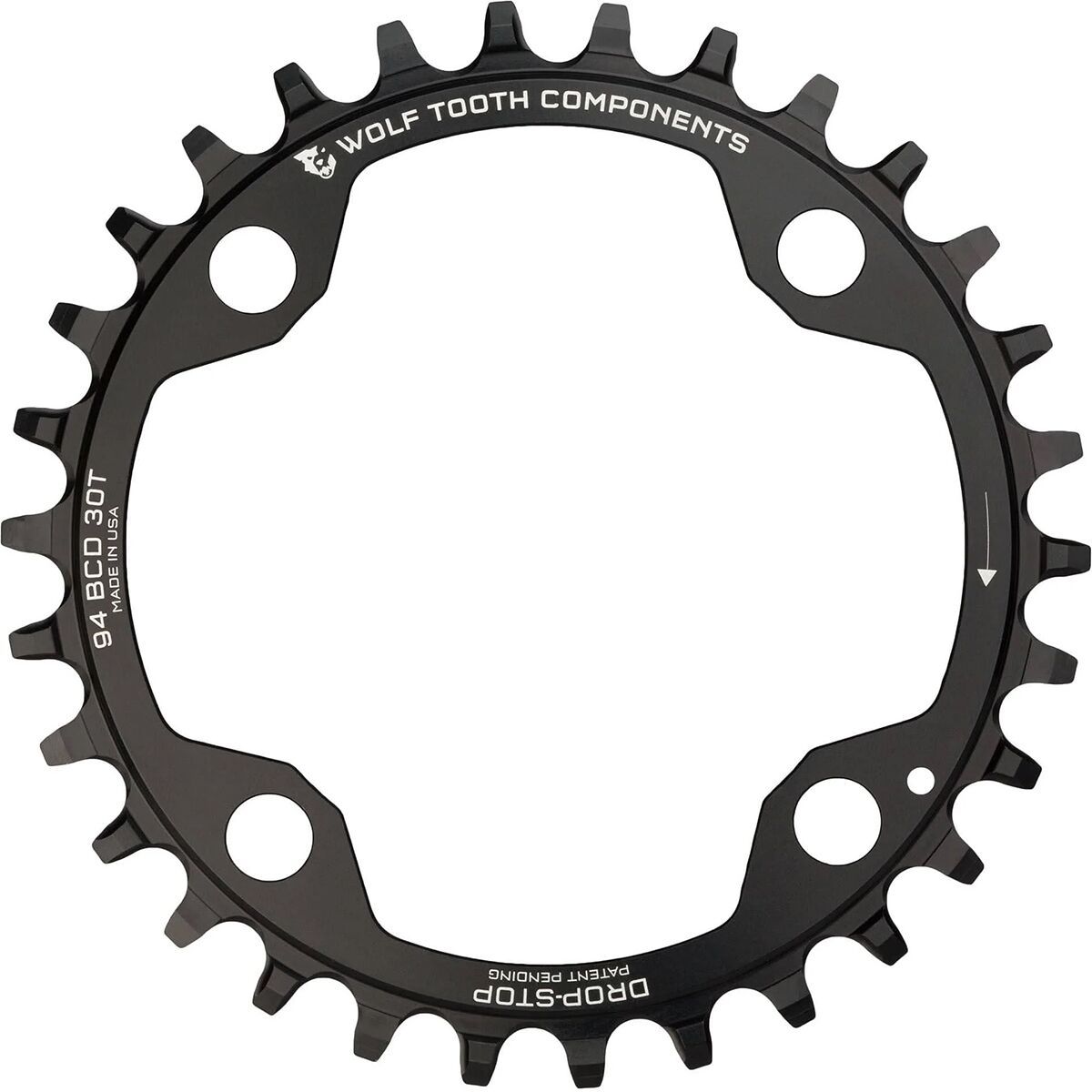 Image of Wolf Tooth Components 94 BCD 4-Bolt SRAM Chainring Black, 30t