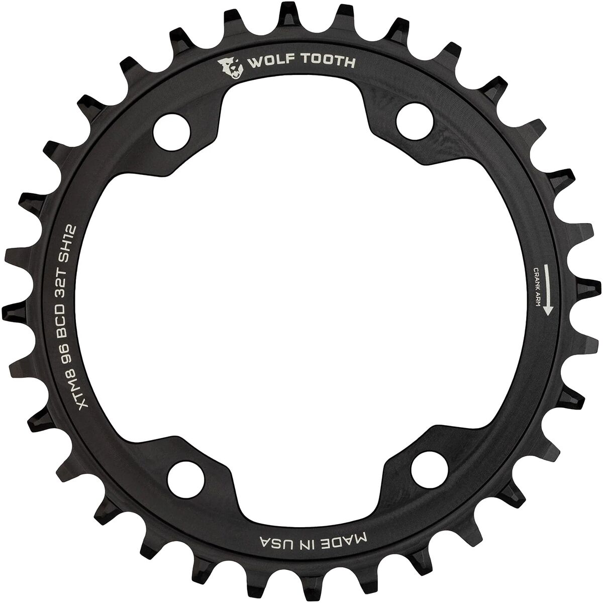 Wolf Tooth Components Wolf Tooth Components 96 BCD Shimano XT M8000 Chainring Black, 30t