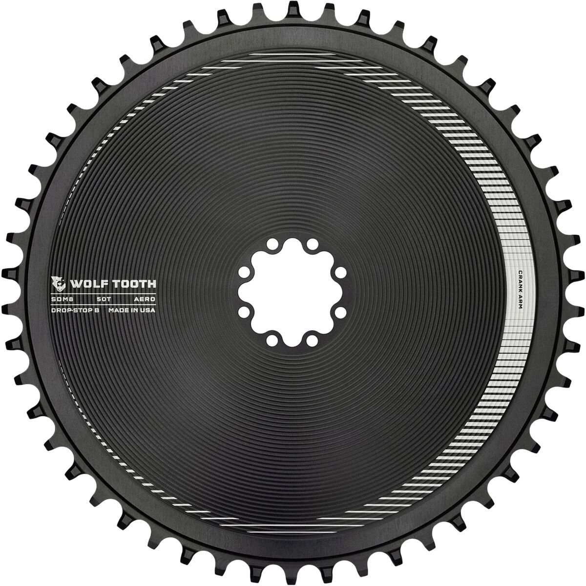 Wolf Tooth Components SRAM Compatible Direct Mount Aero Chainring Black, 8-Bolt, 46t