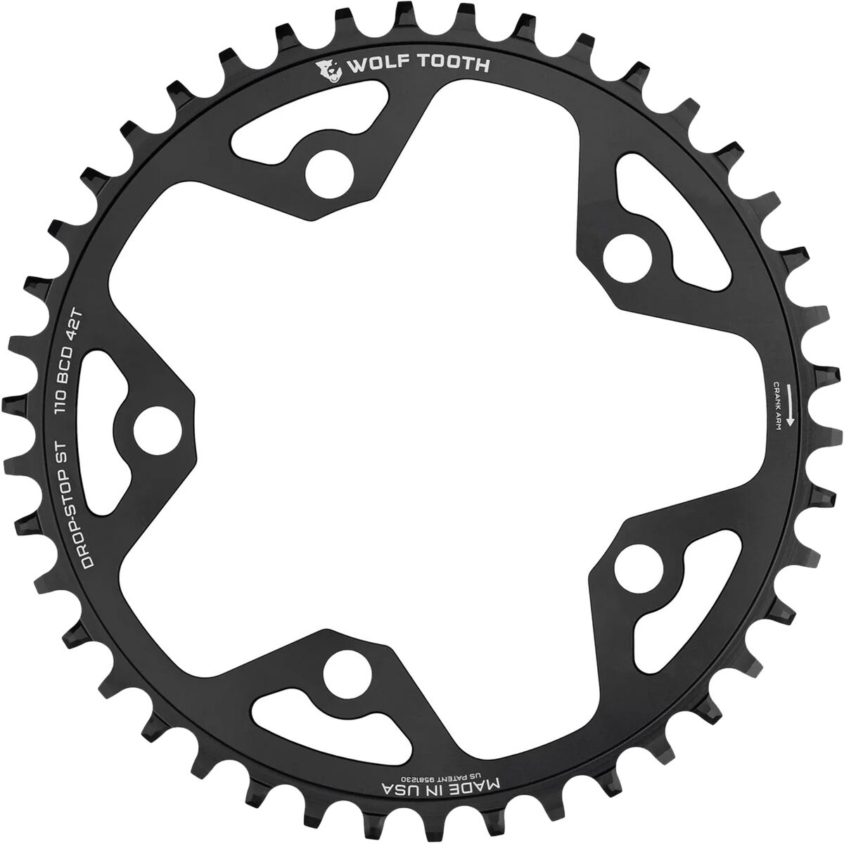 Wolf Tooth Components Wolf Tooth Components Drop Stop ST 110 BCD Chainring Black, 44t