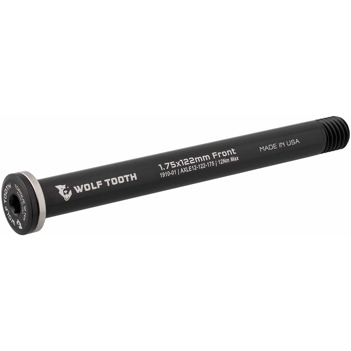Image of Wolf Tooth Components Front Thru Axle Black, 1.5x125mm
