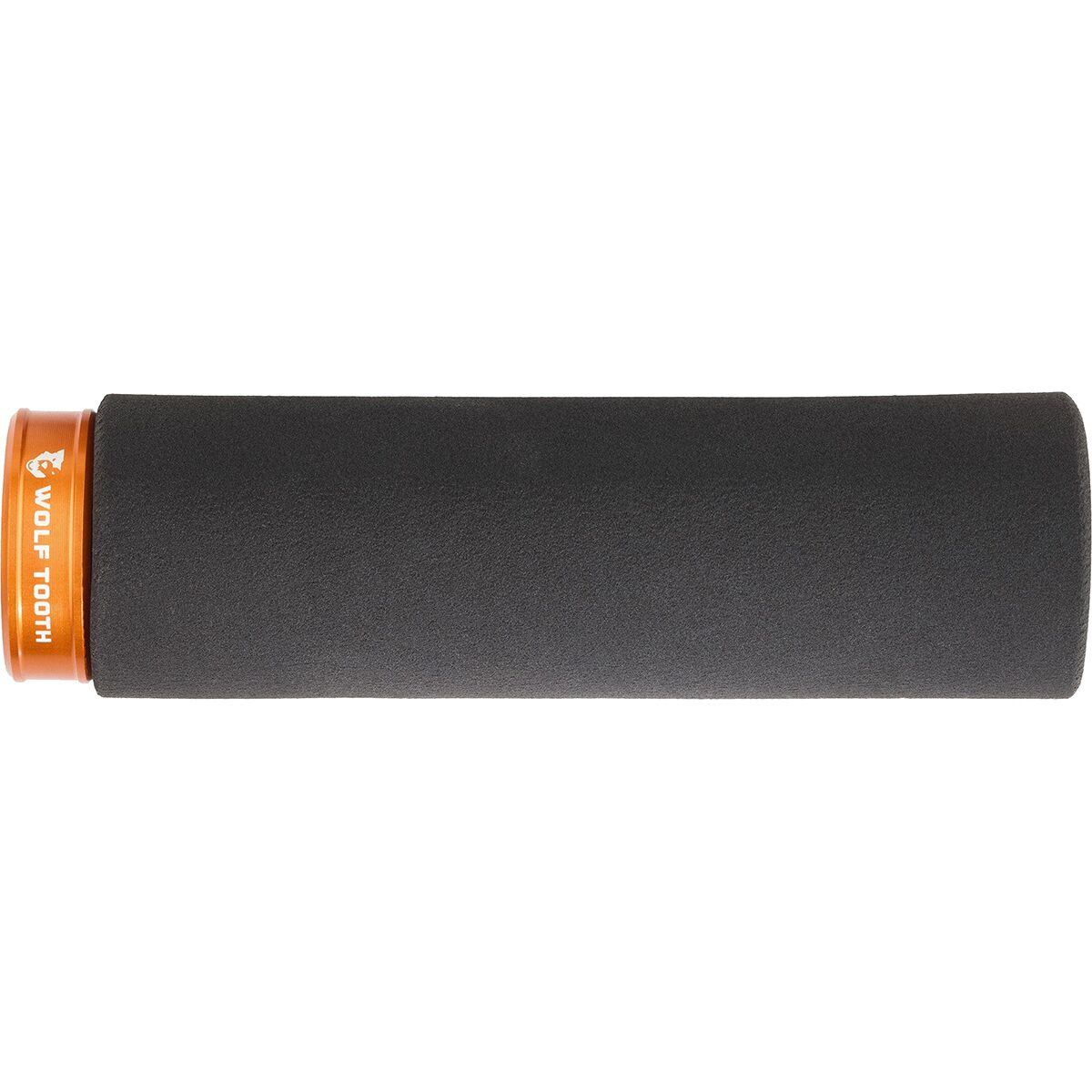 Image of Wolf Tooth Components Lock-On Fat Paw Grip Black Grip w/ Orange Collar, One Size