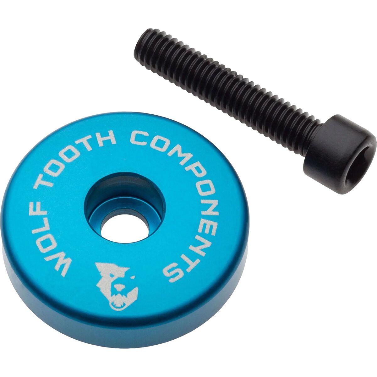 Image of Wolf Tooth Components Stem Cap w/Spacer Blue, 5mm Spacer