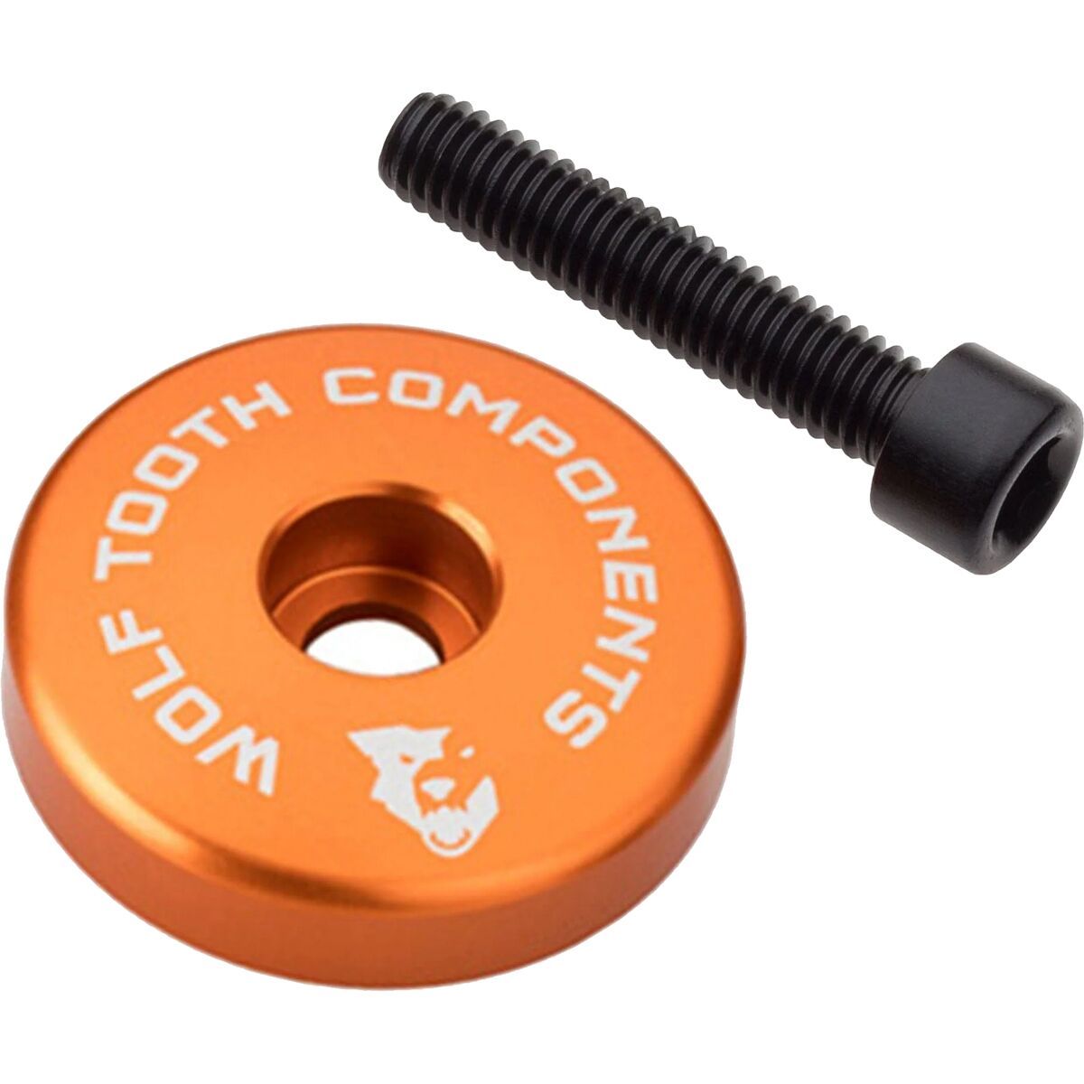 Image of Wolf Tooth Components Stem Cap w/Spacer Orange, 5mm Spacer
