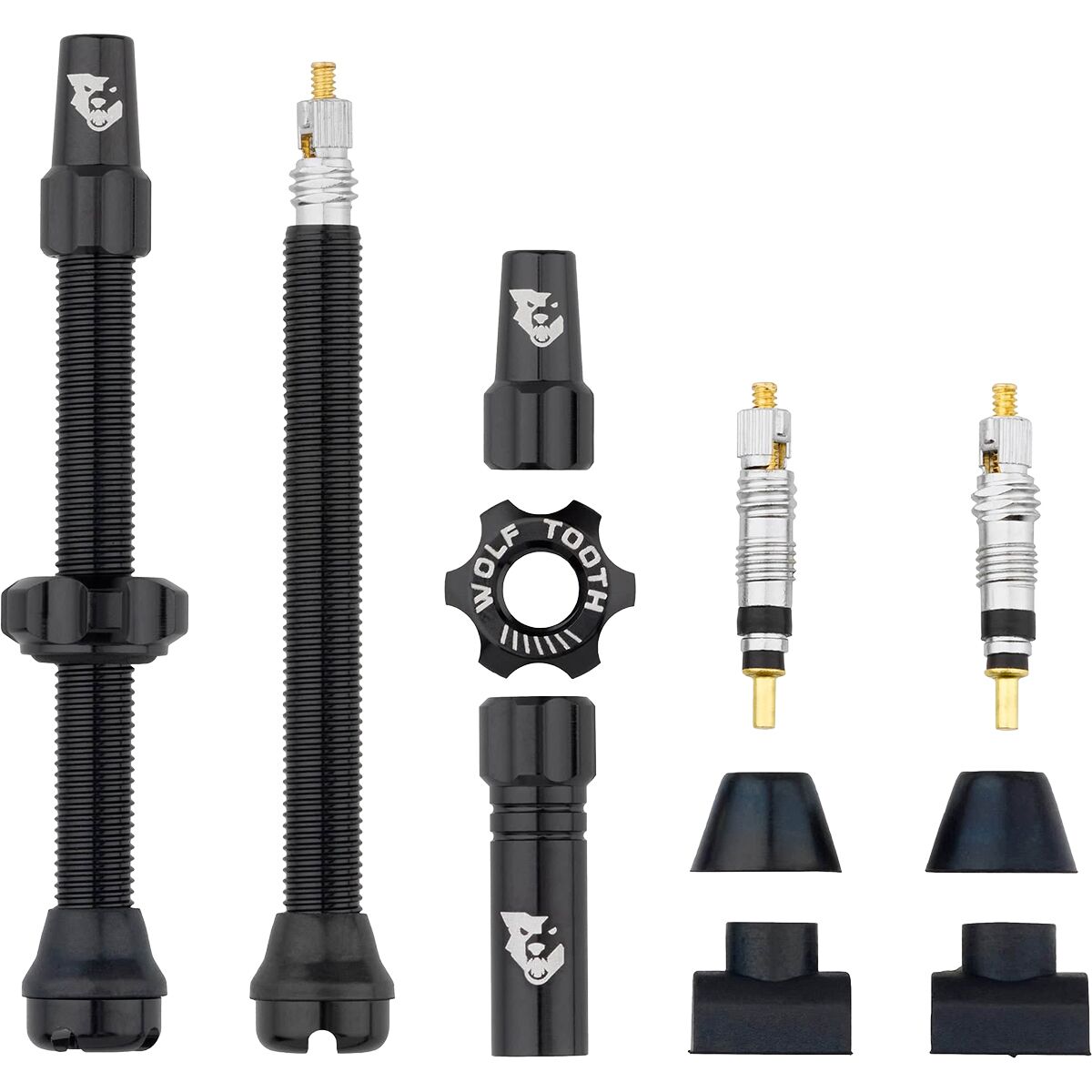 Image of Wolf Tooth Components Tubeless Valve Stems Black, 60mm