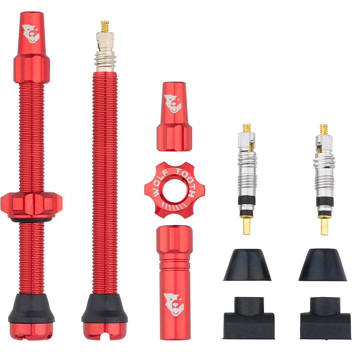 Image of Wolf Tooth Components Tubeless Valve Stems Red, 60mm