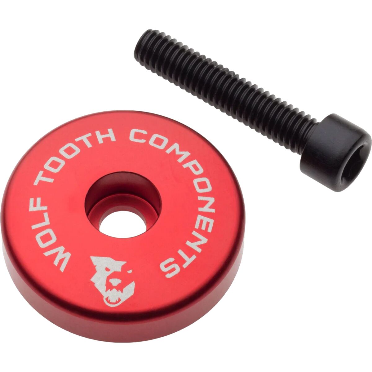 Image of Wolf Tooth Components Ultralight Stem Cap w/ Integrated Spacer Red, 5mm Spacer