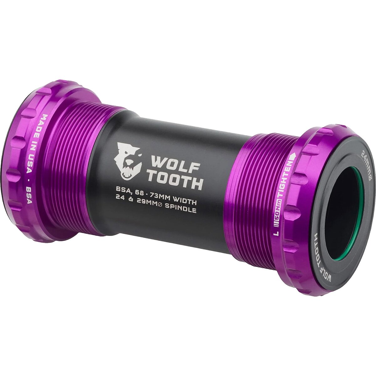 Image of Wolf Tooth Components BSA Bottom Bracket Ultraviolet Purple, 24mm for Shimano