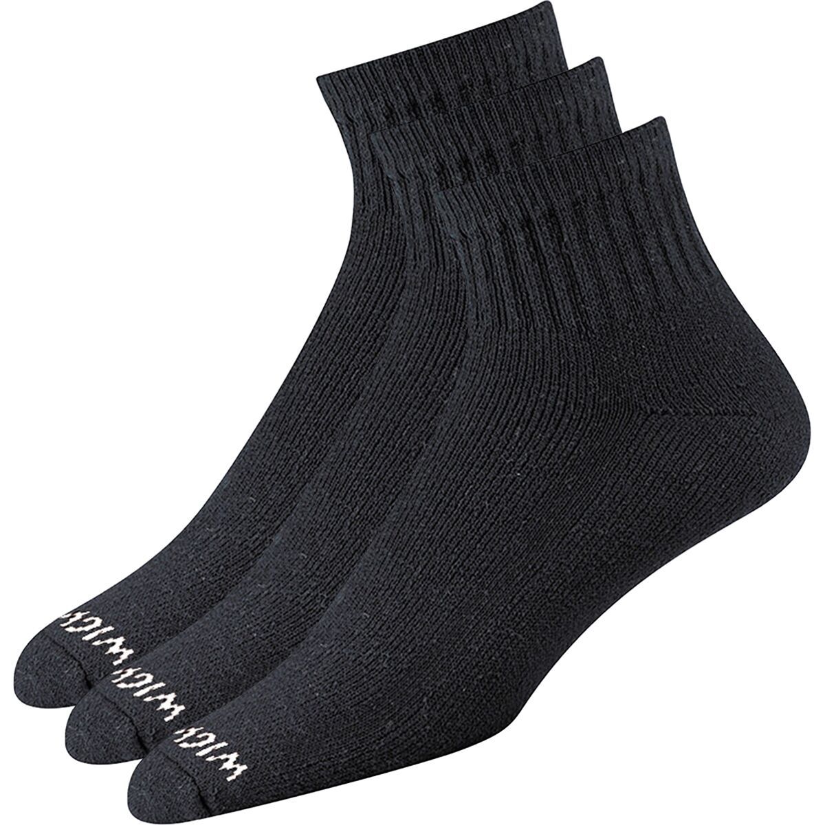 Image of Wigwam S60 Quarter Sock - 3-Pack Black, M