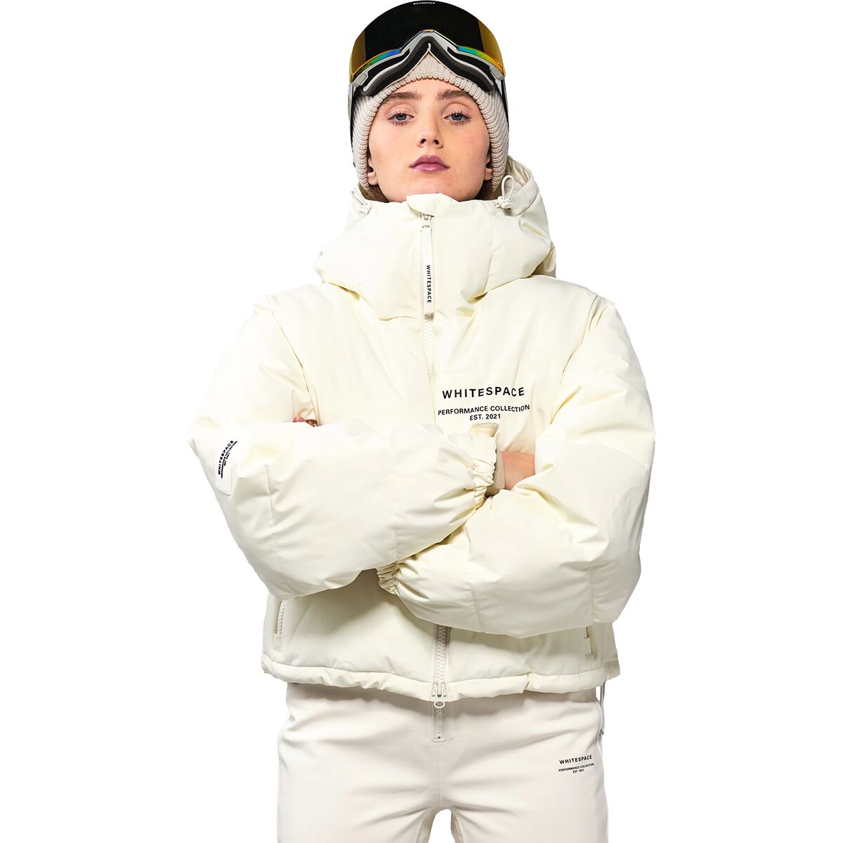 WHITESPACE WHITESPACE Cropped Puffer Jacket - Women's Warm White, XL