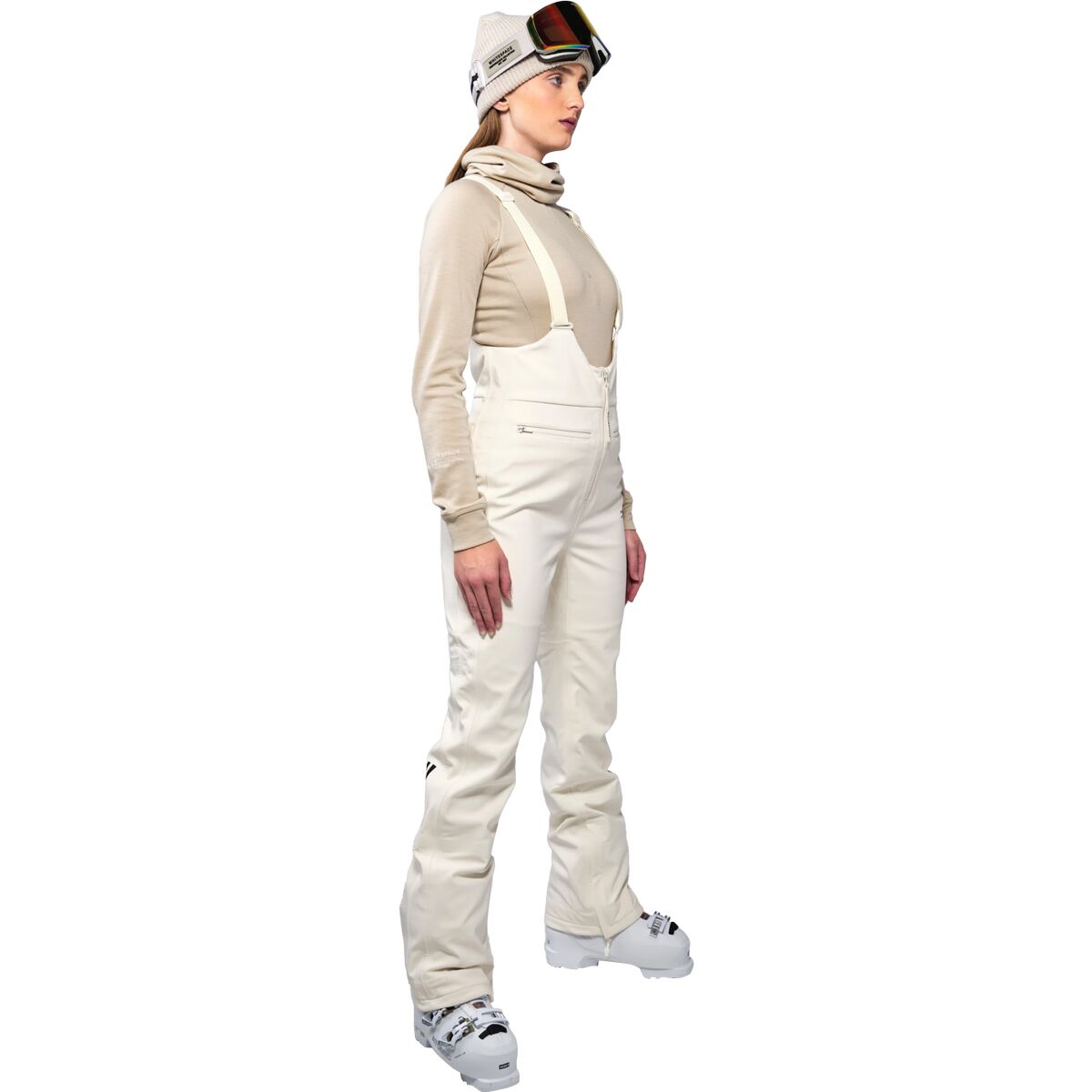 WHITESPACE WHITESPACE High Waisted Riding Bib Pant - Women's Warm White, M