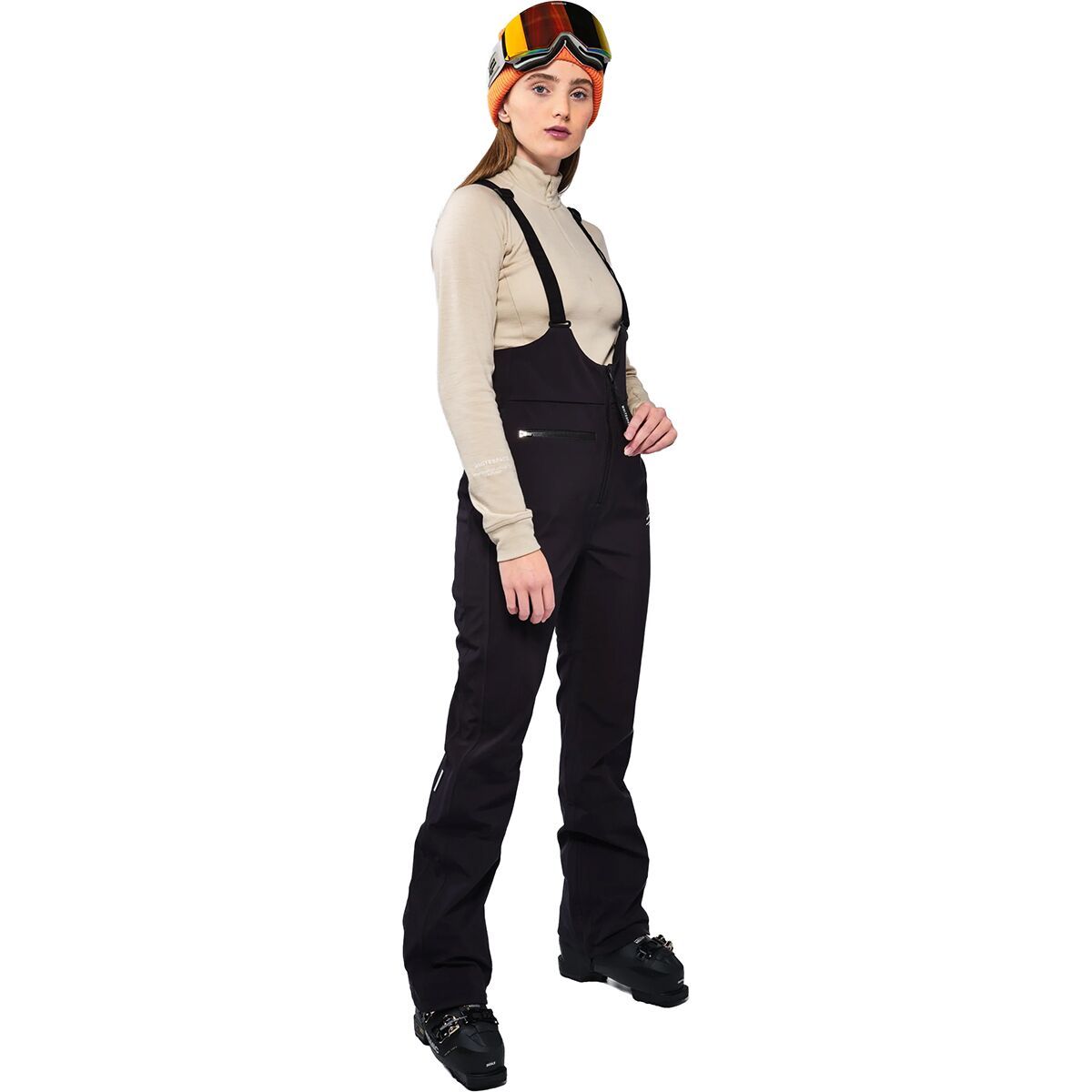 Image of WHITESPACE High Waisted Riding Bib Pant - Women's Black Onyx, XL