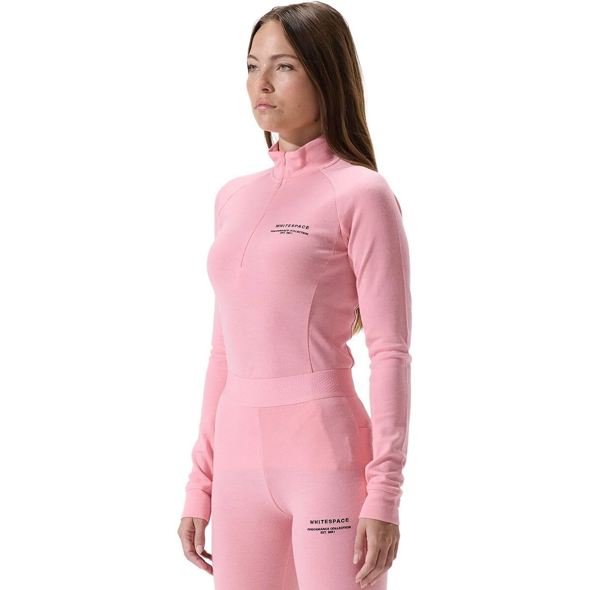 Image of WHITESPACE Merino Mock Neck Top - Women's Pink Icing, XL
