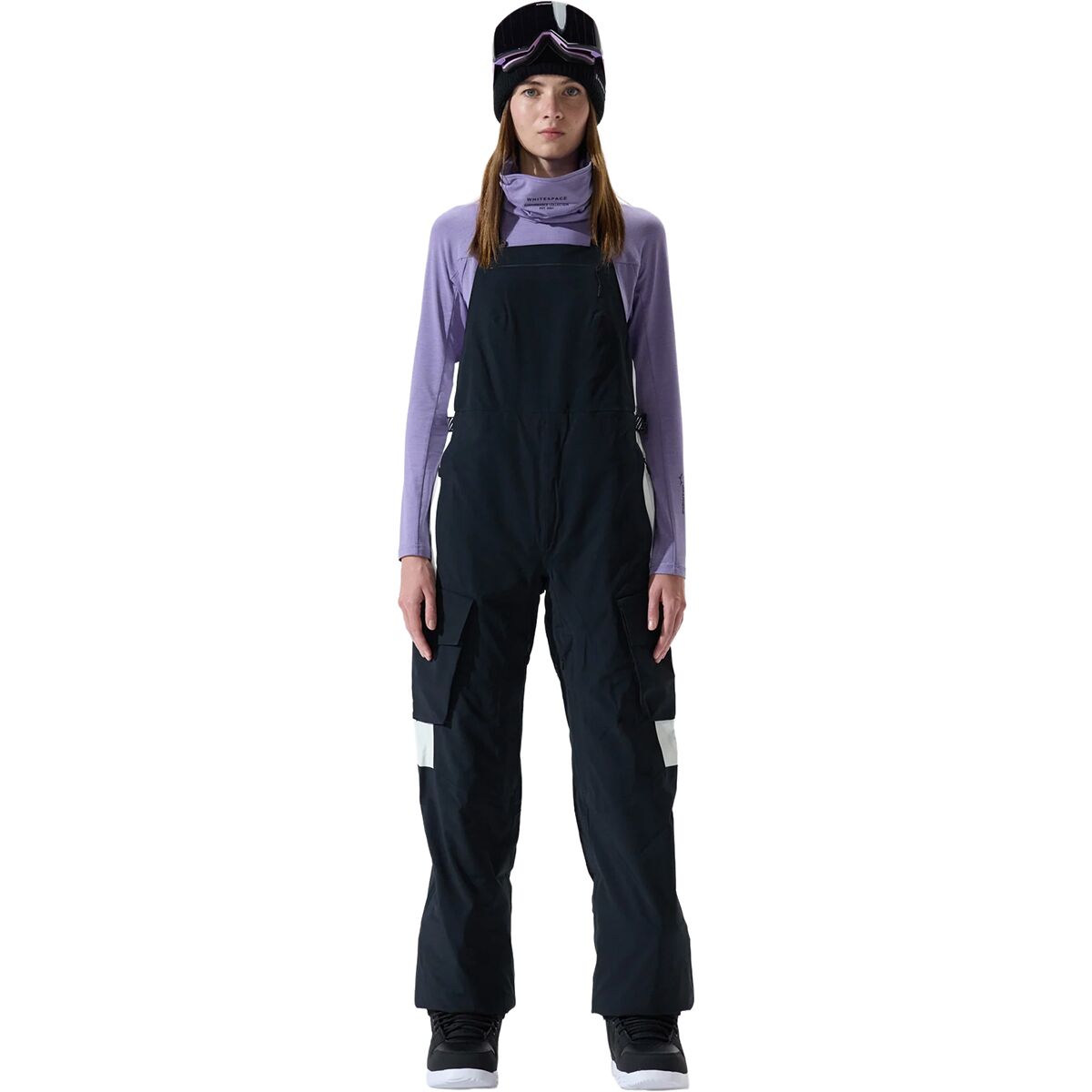 Image of WHITESPACE Performance Riding Bib Pant - Women's Black/Warm White, XS
