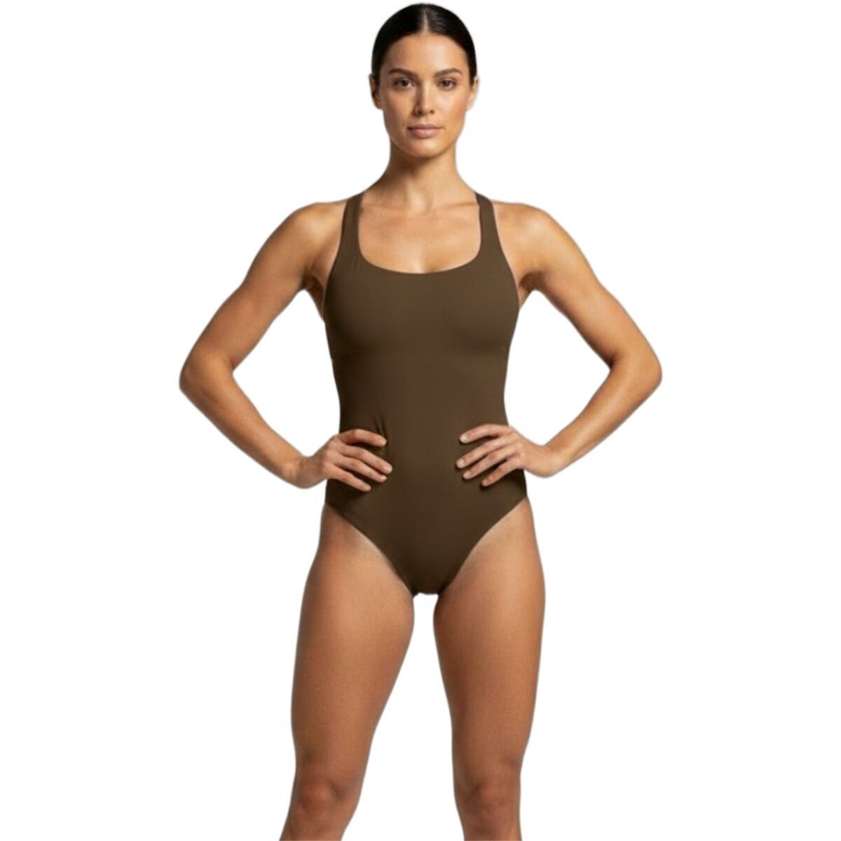 Image of Wallien Nerida Scoop Neck Swimsuit - Women's Coffee, XL