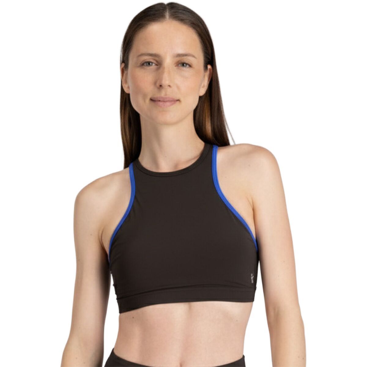 Image of Wallien Racerfront Tie Bikini Top - Women's Coffee/Blue, XS