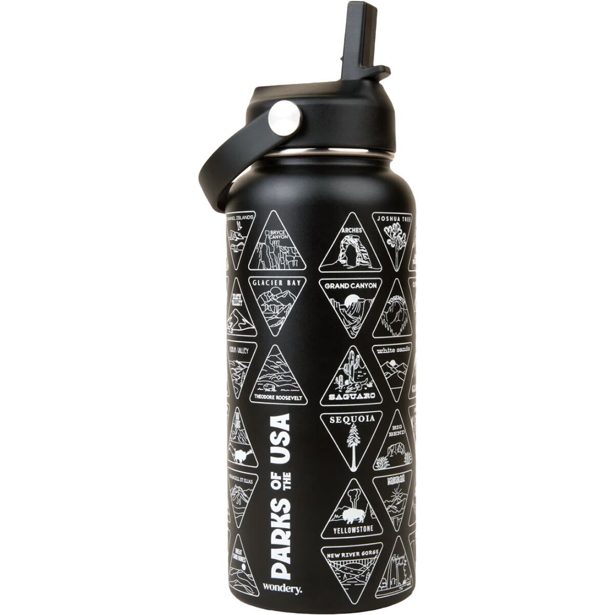 Wondery Parks of the USA Bucket List Bottle Black, One Size