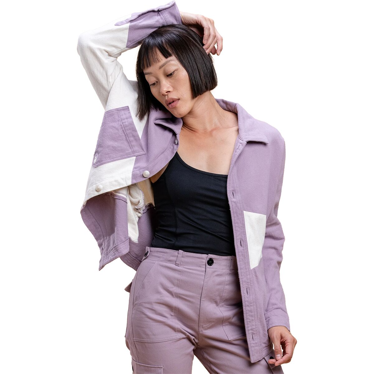 Image of Wondery Arriva Button Up Shirt - Women's Frosty Lilac, XL