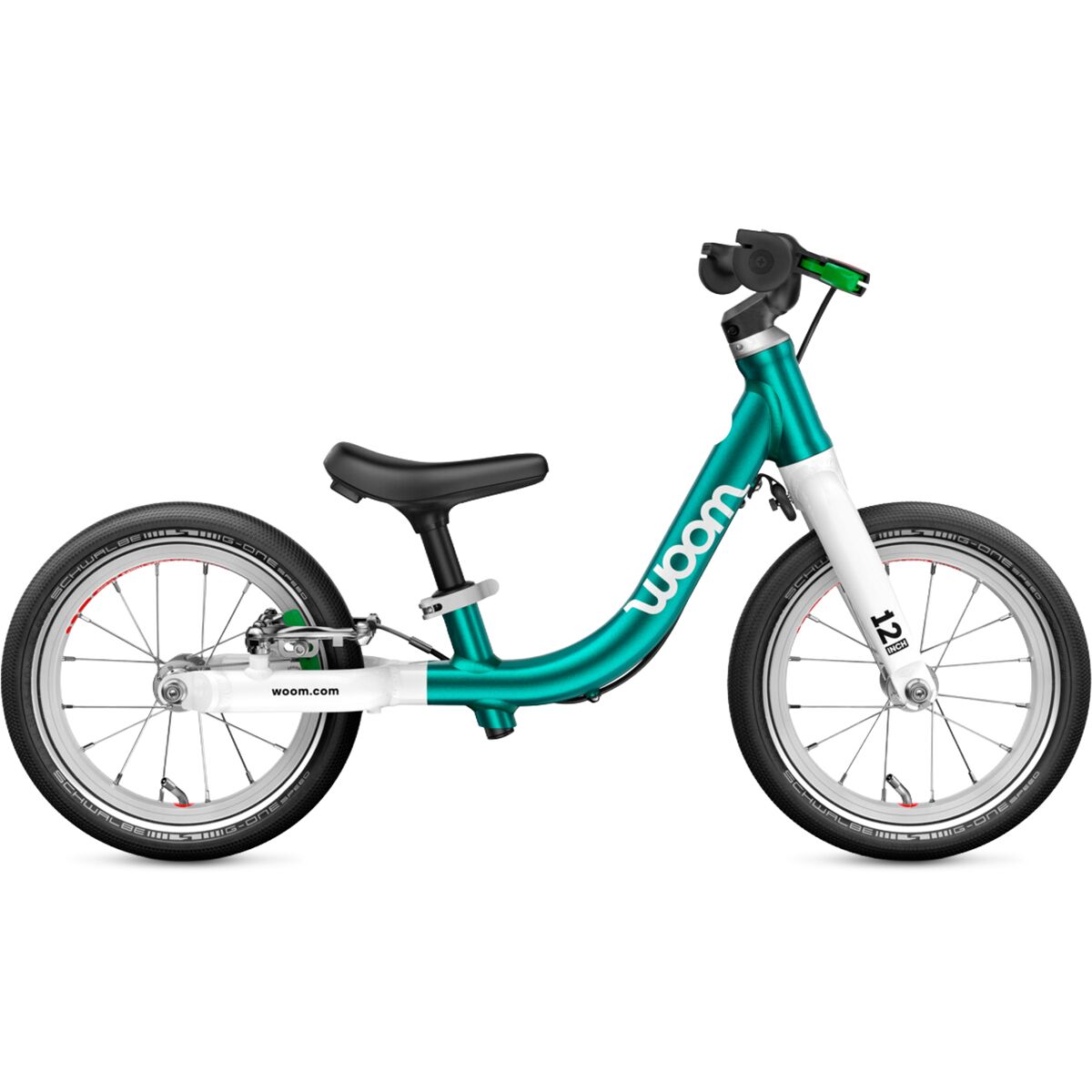 Image of Woom GO 1 12in Balance Bike - Toddlers' Metallic Turquoise, One Size