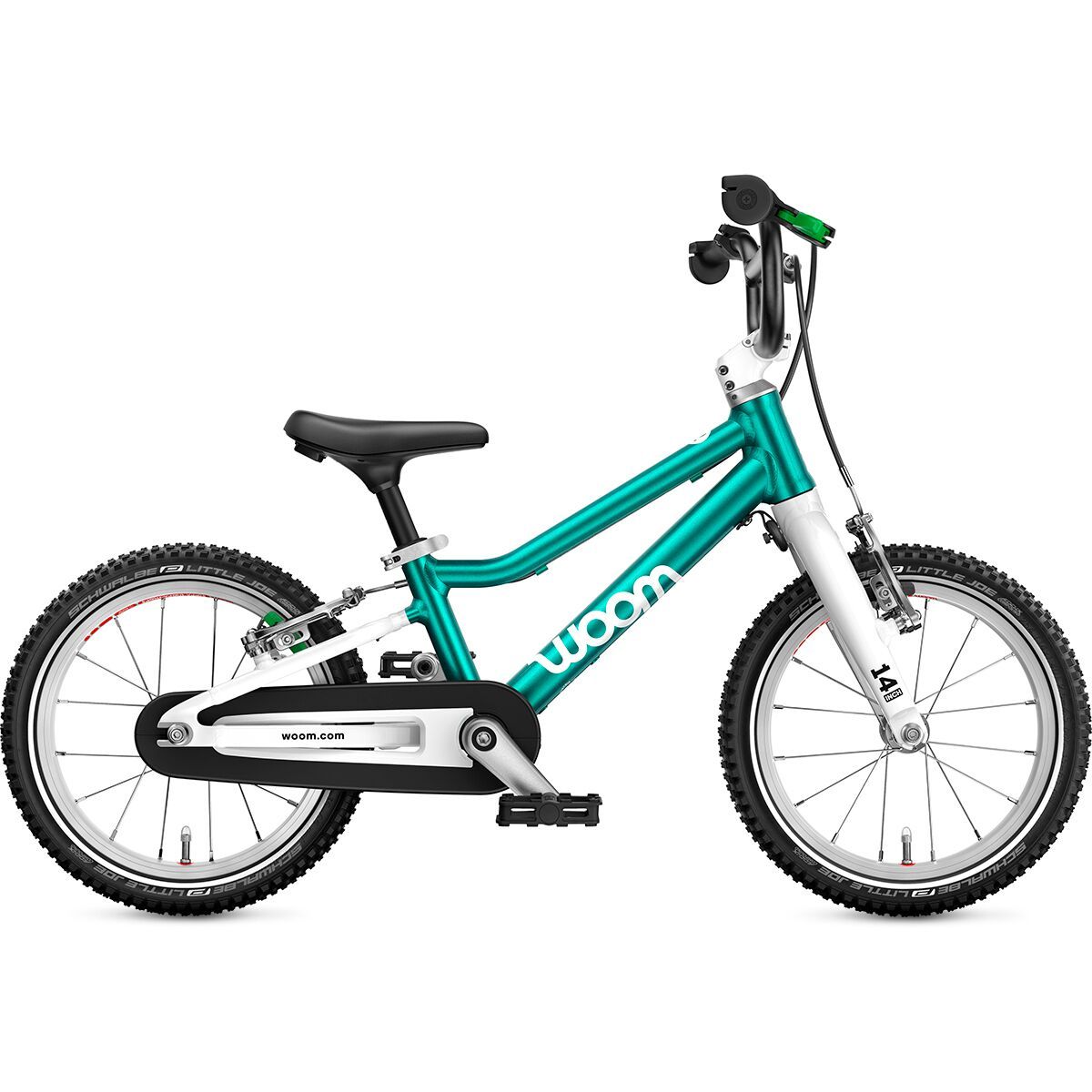 Image of Woom GO 2 14in Bike - Kids' Metallic Turquoise, One Size