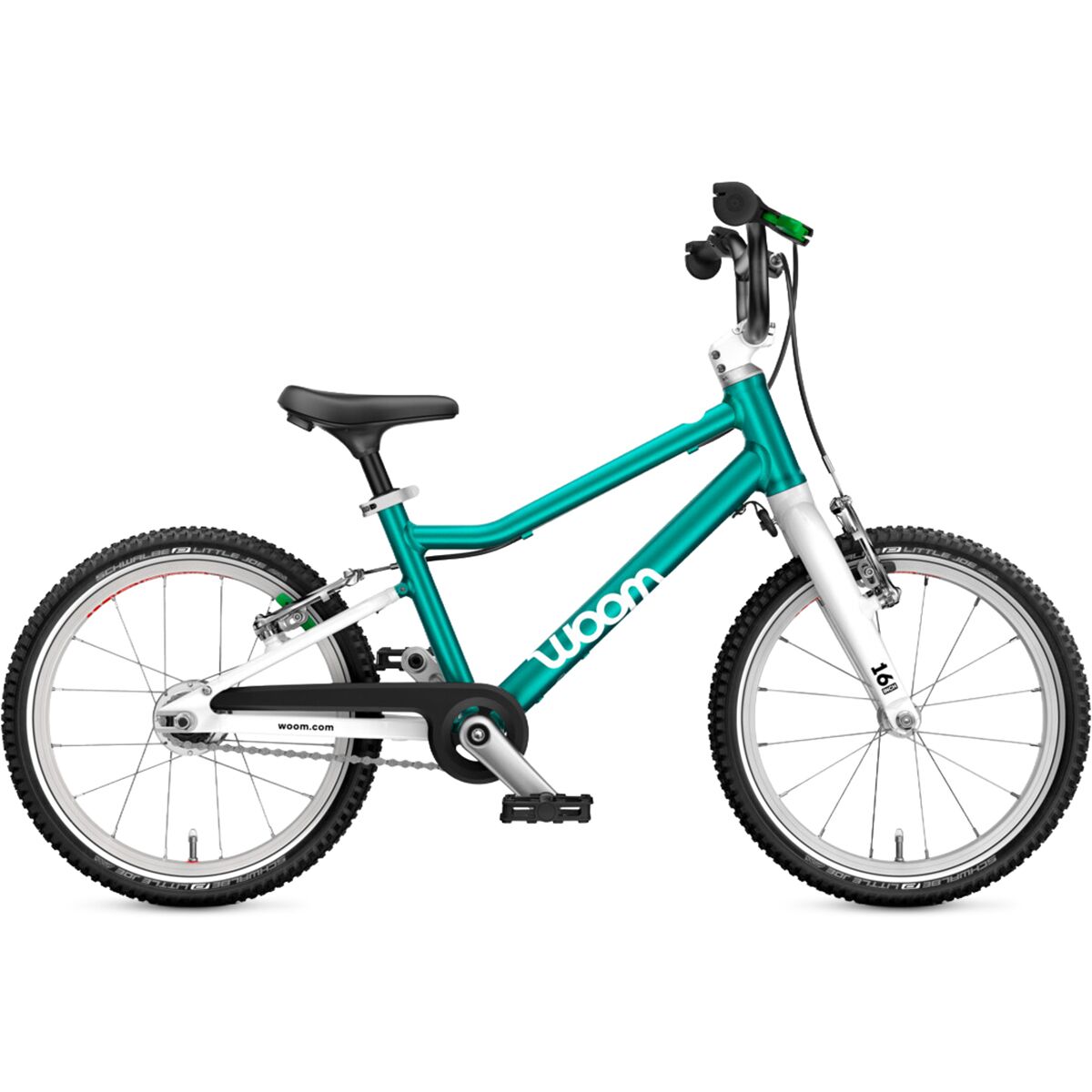 Image of Woom GO 3 Automagic 16in Bike - Kids' Metallic Turquoise, One Size