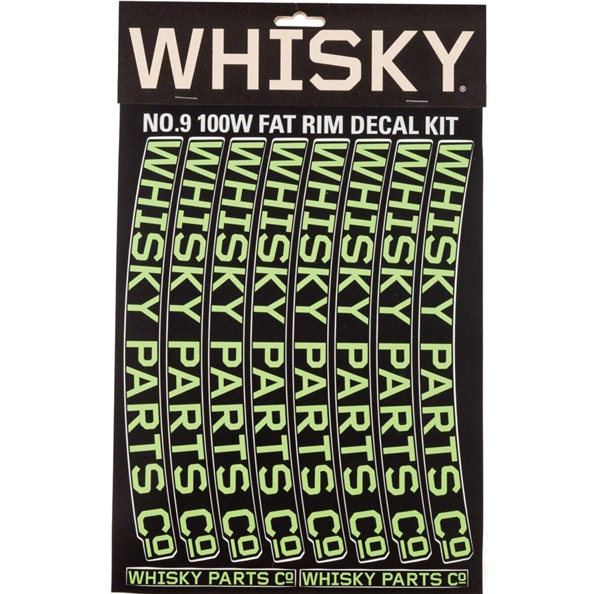 Image of Whisky Parts Co. 100W Rim Decal Kit For 2 Rims Lime Green, One Size