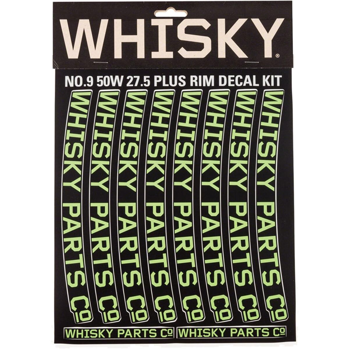 Image of Whisky Parts Co. 50W Rim Decal Kit - 2-Pack Lime Green, One Size