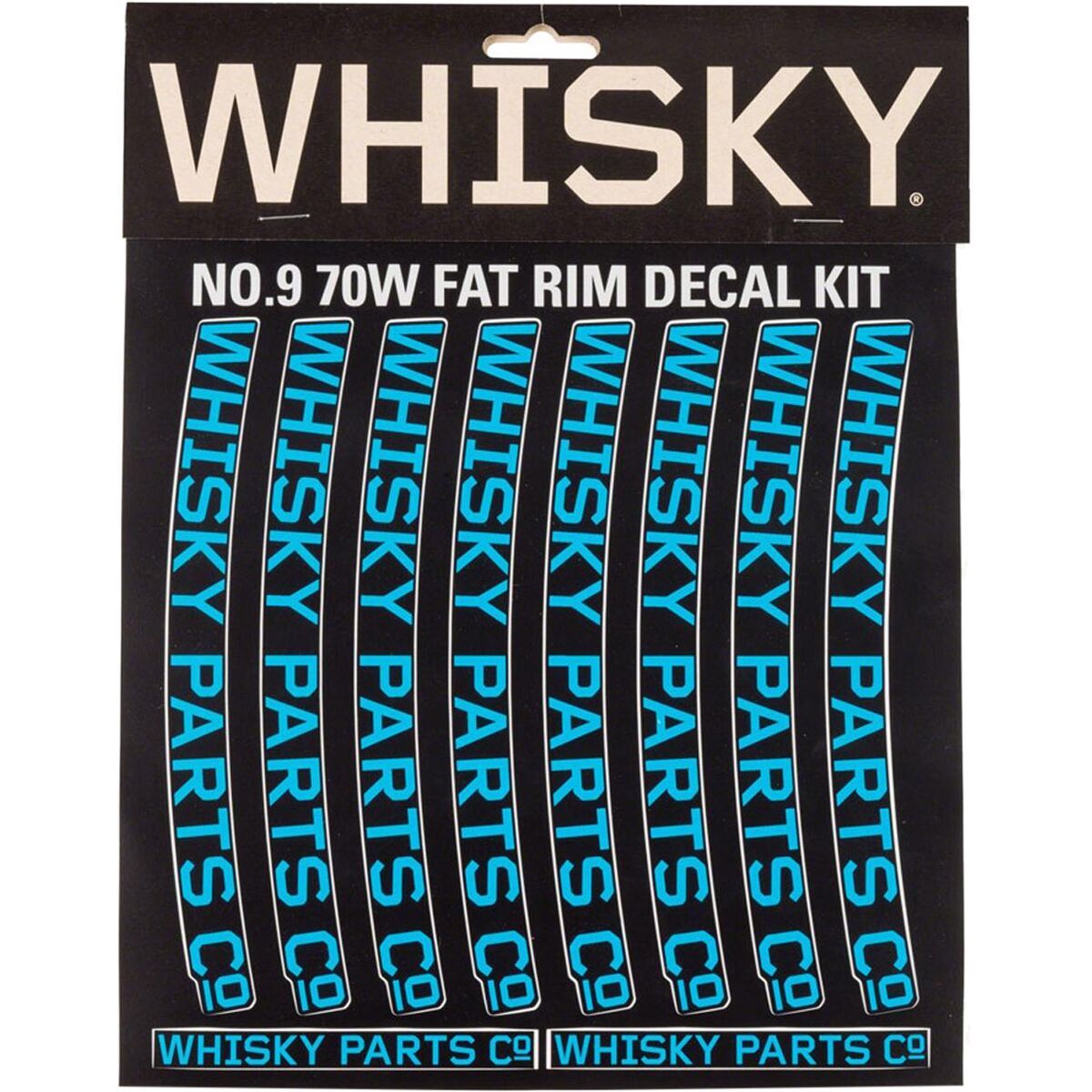Image of Whisky Parts Co. 70W Rim Decal Kit - 2-Pack Cyan, One Size
