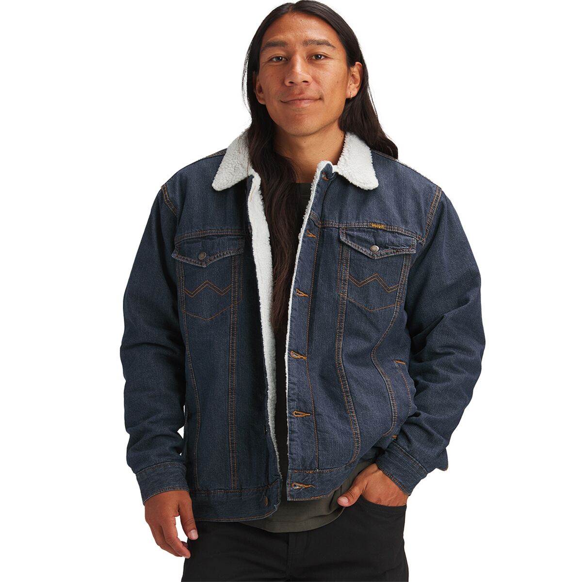 Wrangler Western Styled Sherpa Lined Denim Jacket - Men's product image