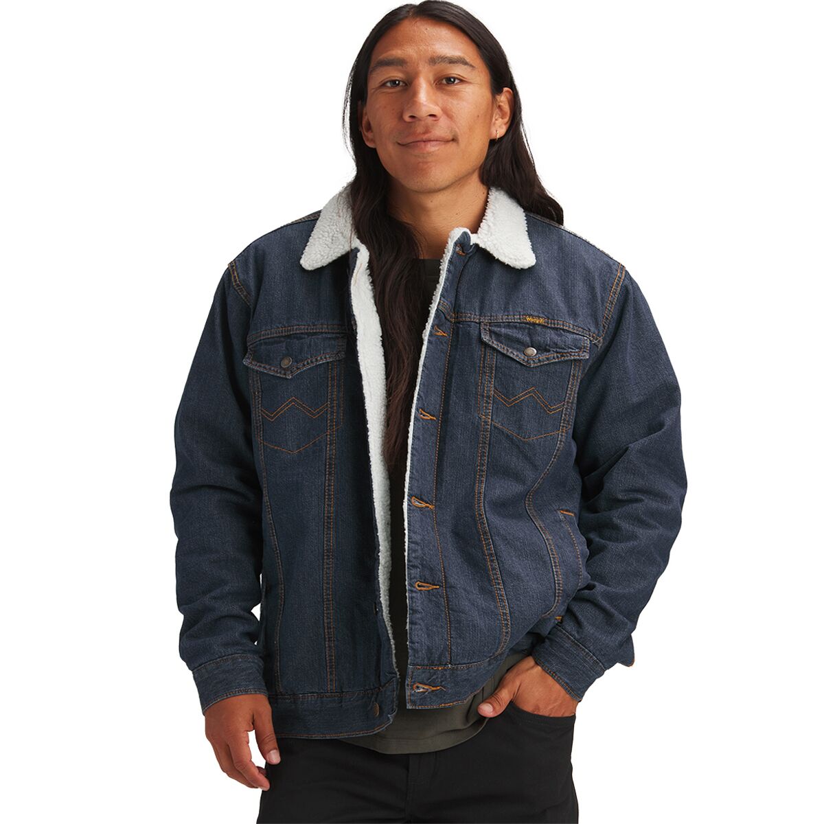 Wrangler Western Styled Sherpa Lined Denim Jacket - Men's