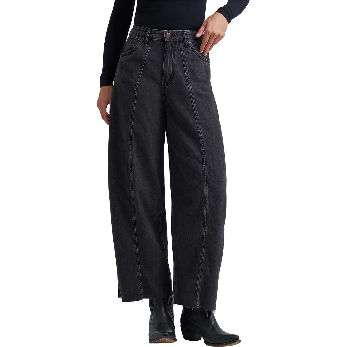 Image of Wrangler High Rise Cowboy Barrel Jean - Women's Rinse Black, 26x28