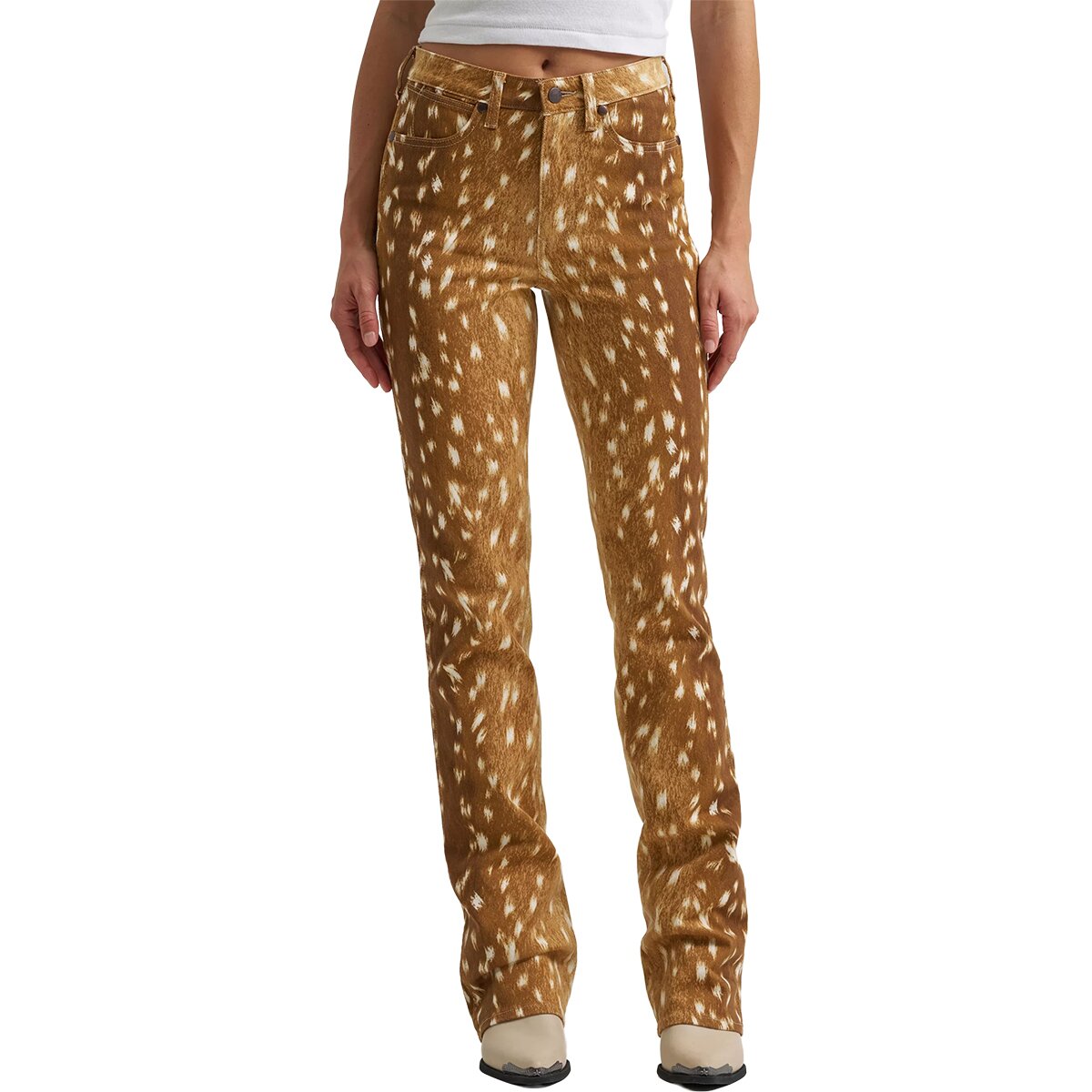 Image of Wrangler High Rise Dallas Bootcut Pant - Women's Blonde Fawn, 24x32
